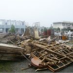 School teachers and staffs cleaned up the campus after the earthquake