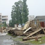 School teachers and staffs cleaned up the campus after the earthquake